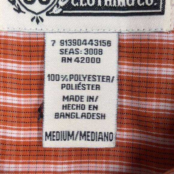 ROUTE 66 Mens Original Clothing Co. Shirt Medium‎ Red Striped Button Down SS - Picture 8 of 11